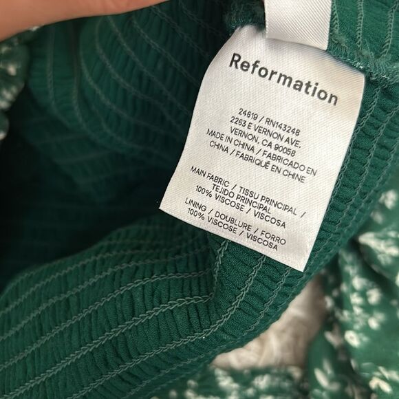 NWT Reformation Pinto Floral Long Sleeve Square Neck Top in Parsley size 2X - Picture 11 of 11